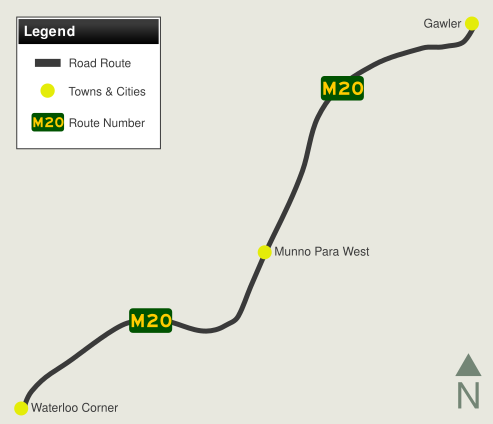Map of M20 routing